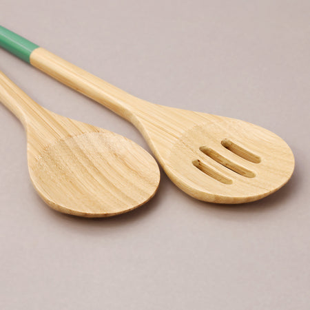 Bamboo Salad Servers / Light Blue