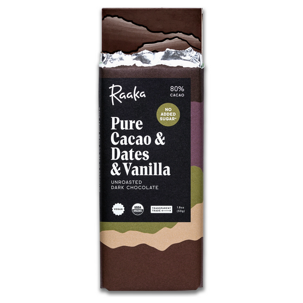 Raaka Chocolate Bar / Date-Sweetened Pure Cacao & Vanilla