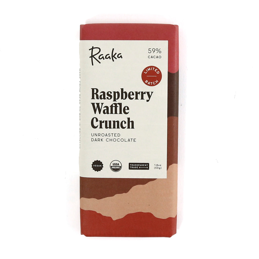 Raaka Chocolate Bar / 60% Raspberry Waffle Crunch (Limited)