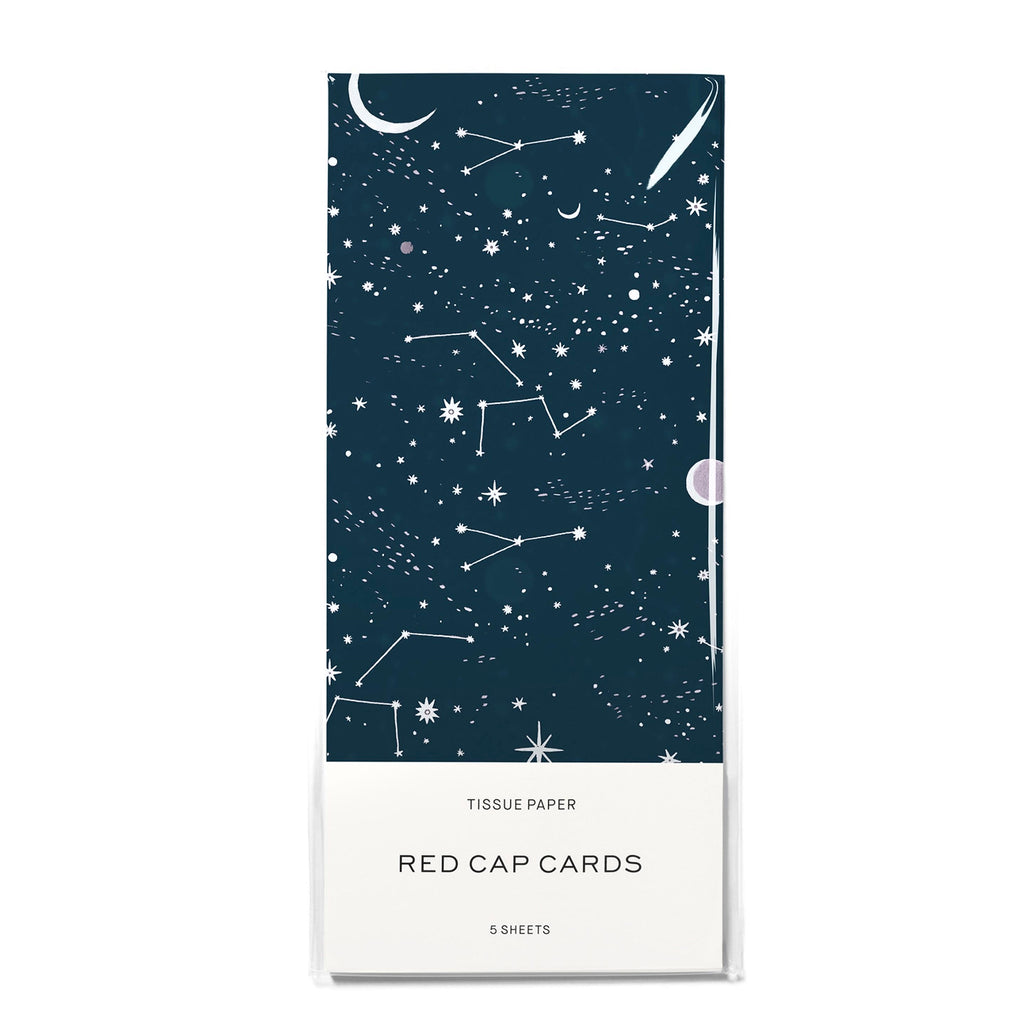 Red Cap Tissue Paper Sheets / Moon & Stars