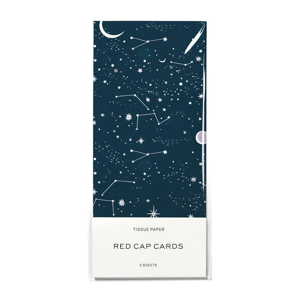 Red Cap Tissue Paper Sheets / Moon & Stars