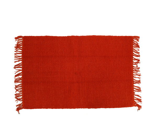 Solid Color Cotton Indoor Rugs / Red Ochre 2x3'