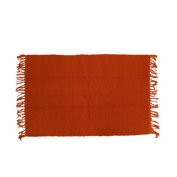 Solid Color Cotton Indoor Rugs / Red Ochre 2x3'