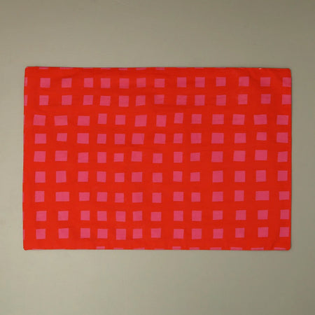 Blocks Red/Pink Cotton Placemat