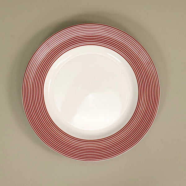 Caskata Dinner Plate / Newport Stripe Red