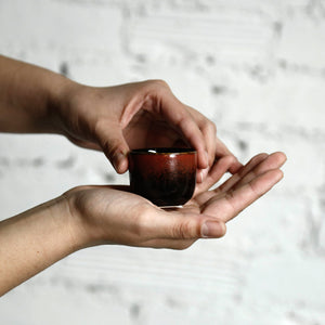 Red & Black Glaze Ceramic Sake Cup