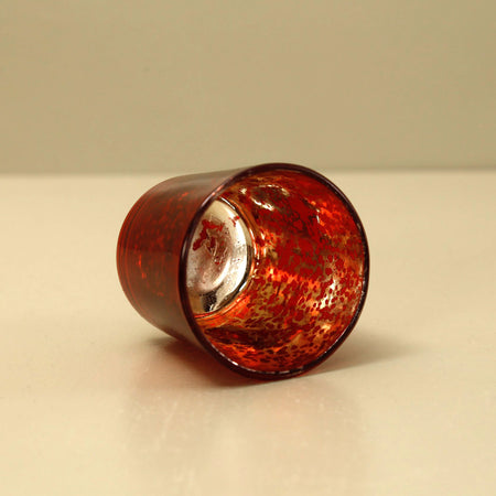 Red Glass Votive Candle Holder