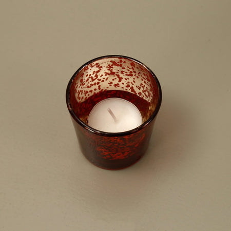 Red Glass Votive Candle Holder