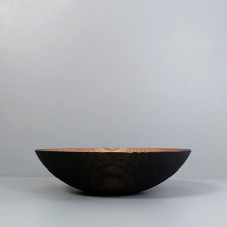 Ebonized Red Oak Wooden Salad Bowl 12"