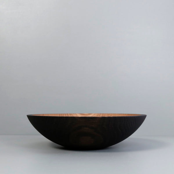 Ebonized Red Oak Wooden Salad Bowl 12"