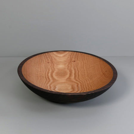 Ebonized Red Oak Wooden Salad Bowl 12"