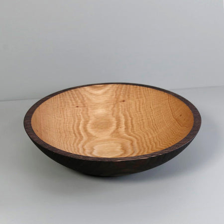 Ebonized Red Oak Wooden Salad Bowl 12"