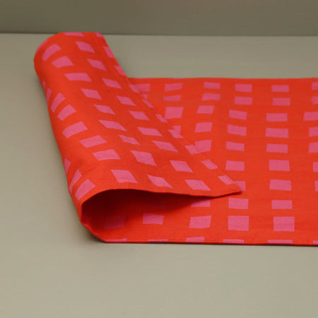 Blocks Red/Pink Cotton Placemat