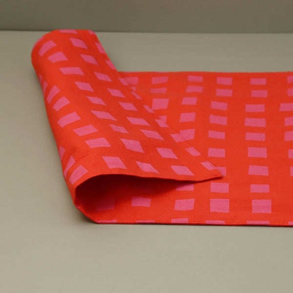 Blocks Red/Pink Cotton Placemat