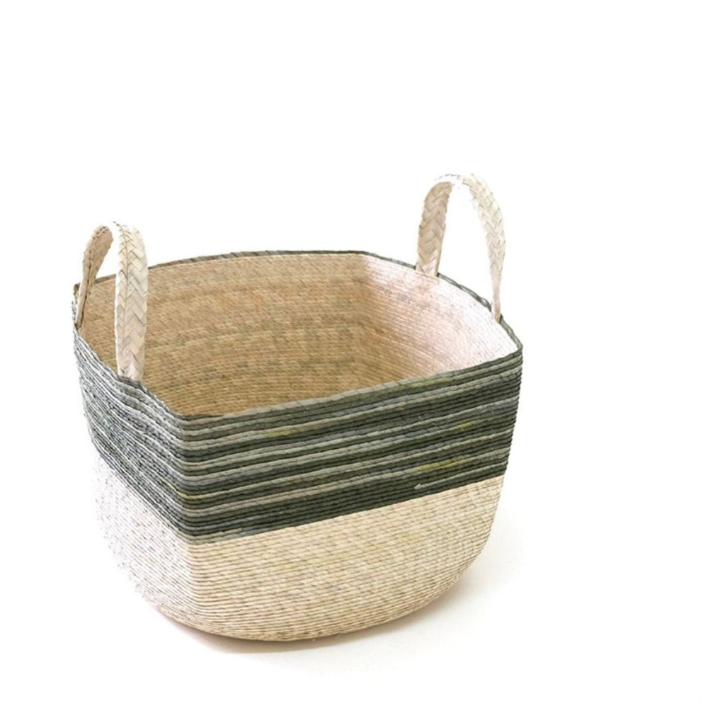 Makaua Palm Leaf Revistero Basket / Zebra Cactus