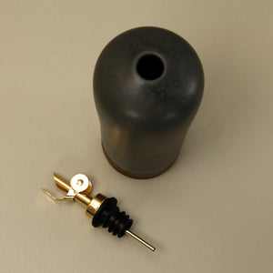 Rose Line Olive Oil Ceramic Bottle / Black