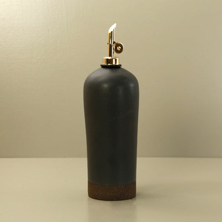 Rose Line Olive Oil Ceramic Bottle / Black