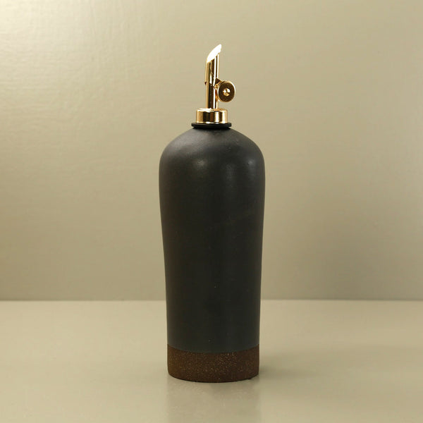 Rose Line Olive Oil Ceramic Bottle / Black