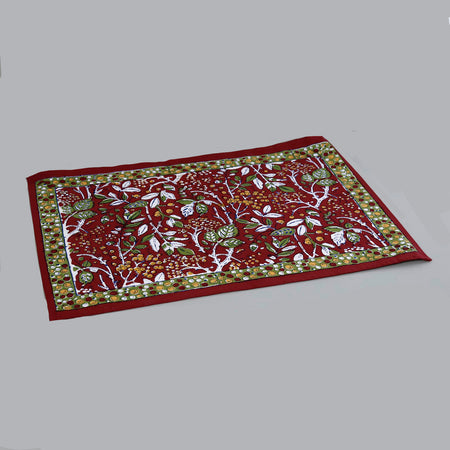 Block Print Placemat / Ruby Currant