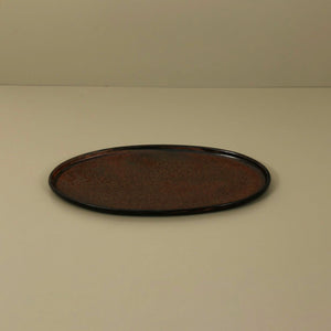 Oval Ceramic Serving Platter / Rust