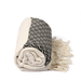 Turkish Cotton Bath Towel / Damla Black & White