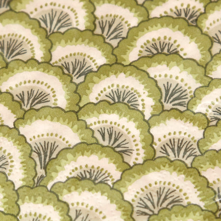 Caspari Paper Cocktail Napkins / Scallop Green