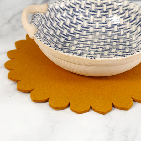 Graf Lantz Felt Scallop Trivet / Turmeric