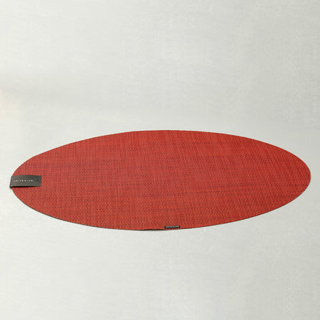 Chilewich Vinyl Placemats / Mini Basketweave Scarlet Oval