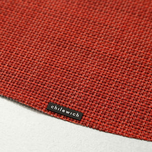 Chilewich Vinyl Placemats / Mini Basketweave Scarlet Oval