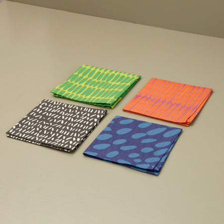 Vibrant Assorted Cotton Cocktail Napkins / 4pc set
