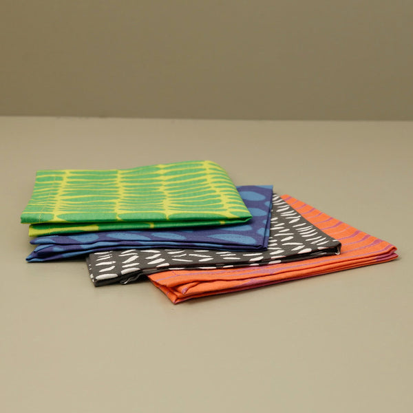 Vibrant Assorted Cotton Cocktail Napkins / 4pc set