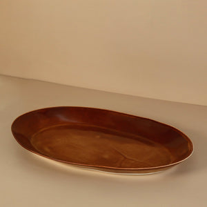 Davistudio Large Oval Platter /  Shino