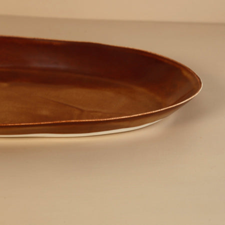Davistudio Large Oval Platter /  Shino