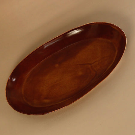 Davistudio Large Oval Platter /  Shino