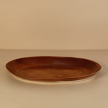 Davistudio Large Oval Platter /  Shino