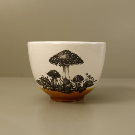 Laura Zindel Small Deep Bowl / Woodland Mushrooms