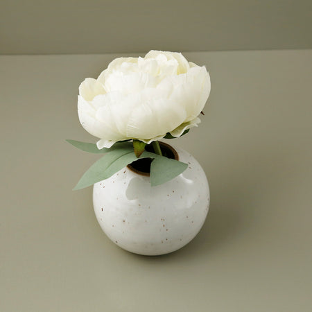 Small White Speckle Bud Vase