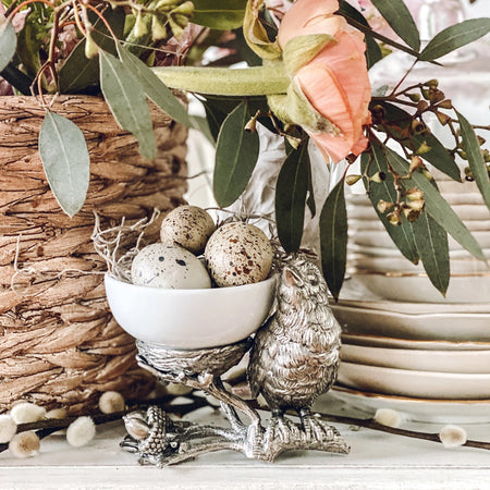 Pewter Salt Cellar / Song Bird