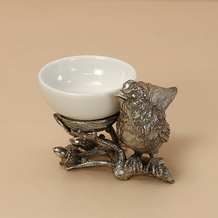 Pewter Salt Cellar / Song Bird