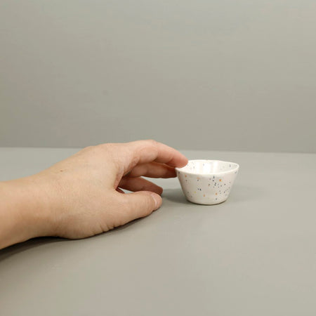 Speckled Sauce Bowl / White Confetti