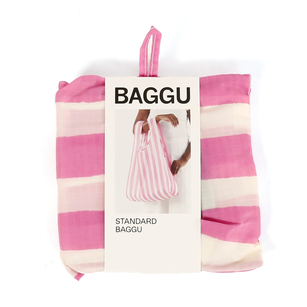 Baggu Standard Grocery Bag / Pink Painted Wide Stripe