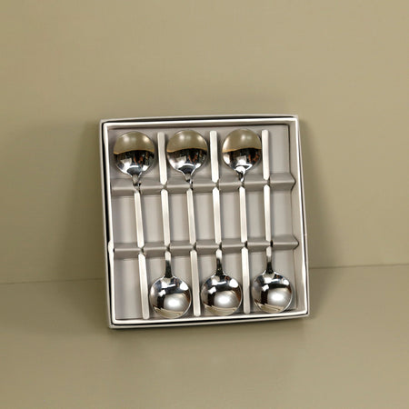Stile Moka Brushed Handle Coffee Spoons / Set of 6 Boxed