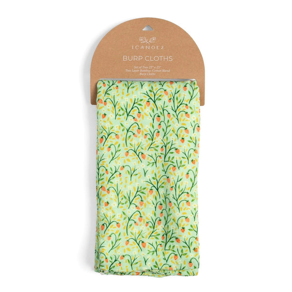 Muslin 2pc Burp Cloth Set / Strawberry Meadow