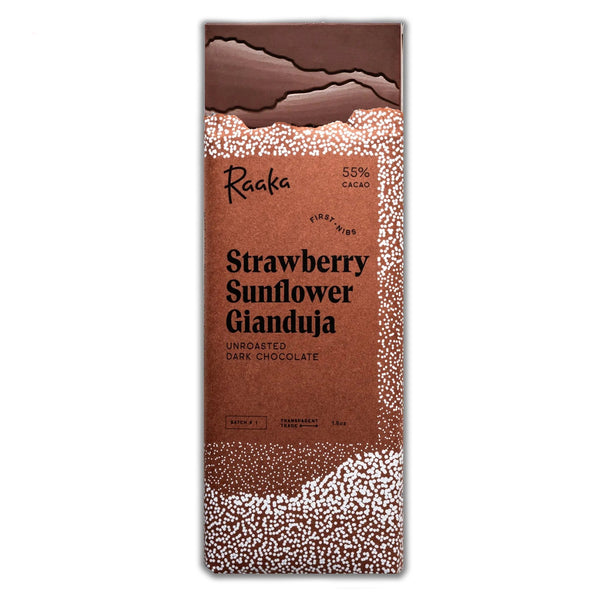 Raaka Chocolate Bar / Strawberry Sunflower Gianduja