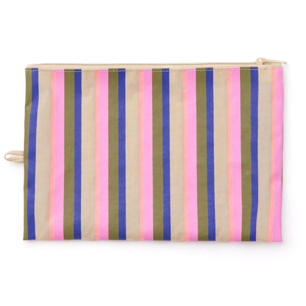 Baggu Flat Large Zip Pouch / Candy Stripe