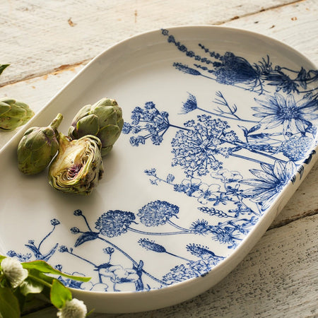 Caskata Large Coupe Platter / Summer Blues