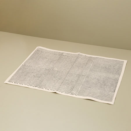 Cotton Block Print Placemat / Aspen Slate