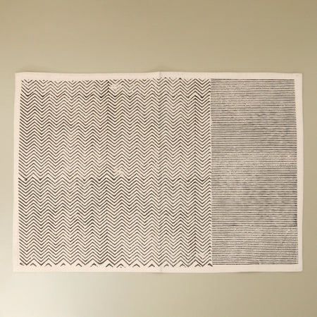 Cotton Block Print Placemat / Aspen Slate