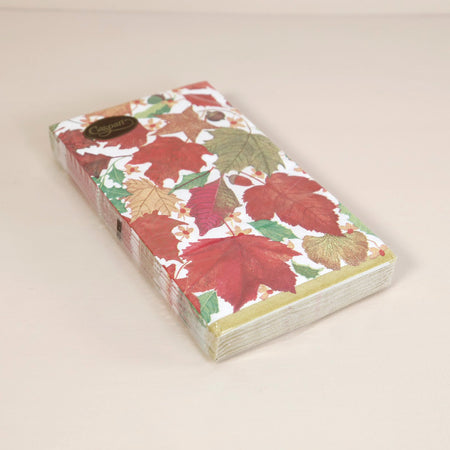 Caspari Paper Guest Napkins / Swirling Leaves