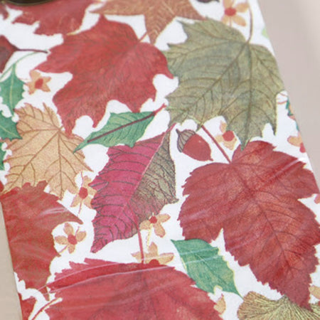 Caspari Paper Guest Napkins / Swirling Leaves